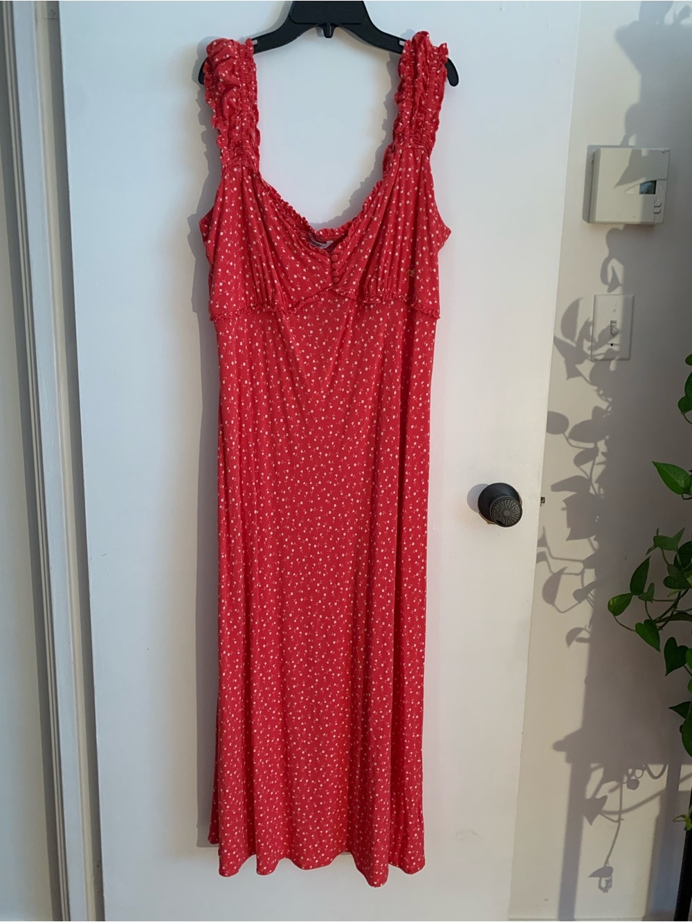 George , Women's long summer dress Red Sleeveless Maxi Dress with Smocked Straps